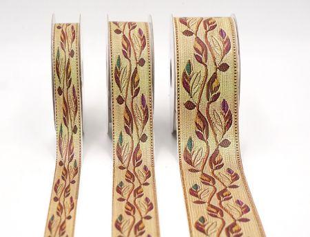 Vintage Blattrebe Jacquardband_AI-KN